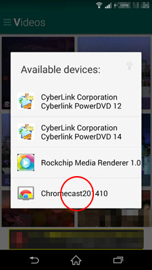 Chromecast本体を選択